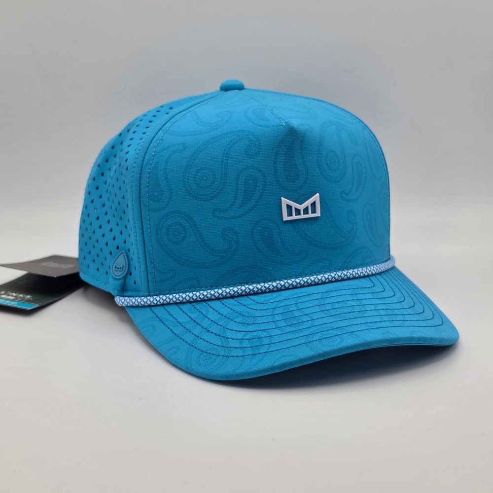 Melin Odyssey Links Hydro Hat Mens Classic Blue Paisley Performance Snapback NWT